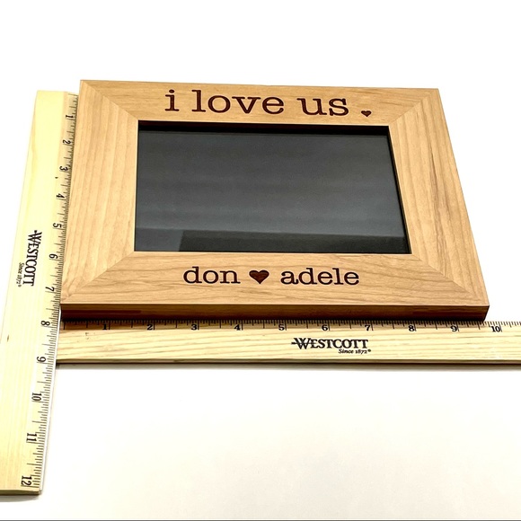 5”x7” Photo Picture Wood Decor Frame W/Stand-I Love Us Don Loves Adele Engraved - Picture 8 of 17